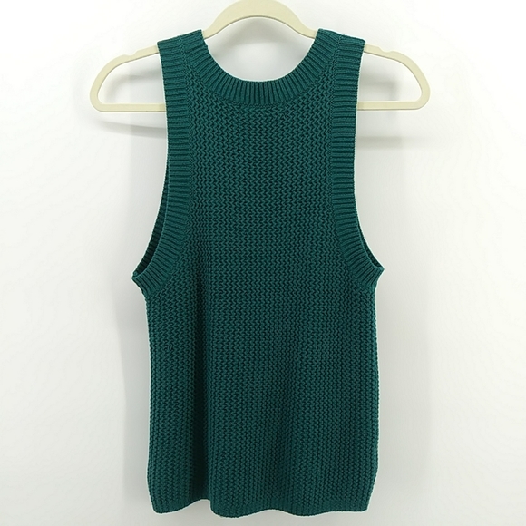 NWT Anthrpologie Quinn Green Sweater Vest Knit Top Sleeveless 100% C… - Picture 7 of 14